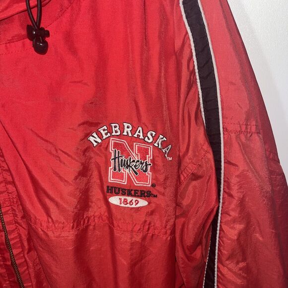 Vintage Starter Varsity Jacket Nebraska Windbreaker Track Athletic Red Men's 3X - Picture 3 of 9